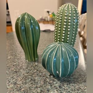 Green Ceramic Cactus Decorative Accent Set from IKEA.
